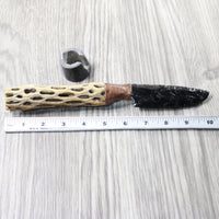 Cholla Cactus Wood Handle Obsidian Blade Ornamental Knife #0158  Mountain Man Knife
