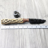 Cholla Cactus Wood Handle Obsidian Blade Ornamental Knife #0158  Mountain Man Knife