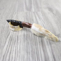 Rabbit Foot Handle Obsidian Blade Ornamental Knife #2349 Mountain Man Knife