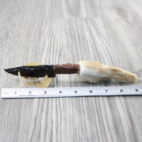 Rabbit Foot Handle Obsidian Blade Ornamental Knife #2349 Mountain Man Knife