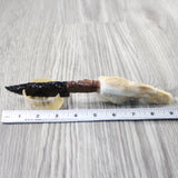 Rabbit Foot Handle Obsidian Blade Ornamental Knife #2349 Mountain Man Knife