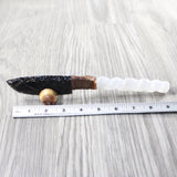 Selenite Spiral Handle Obsidian Blade Ornamental Knife #3158     Mountain Man Knife