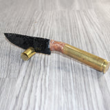 50 Cal Shell Casing Handle Obsidian  Blade Ornamental Knife #23767