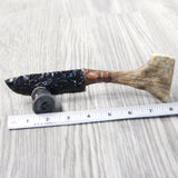Moose Antler Handle Obsidian Blade Ornamental Knife #1159  Mountain Man Knife