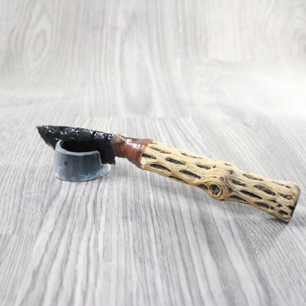 Cholla Cactus Wood Handle Obsidian Blade Ornamental Knife #3158  Mountain Man Knife