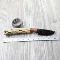 Cholla Cactus Wood Handle Obsidian Blade Ornamental Knife #3158  Mountain Man Knife