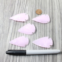 5 Large Glass Ornamental Arrowheads  #4159     Arrowhead