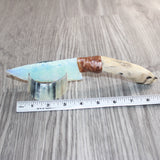 Coyote Foot Handle Opalite Blade Ornamental Knife # 27367