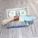 Coyote Foot Handle Opalite Blade Ornamental Knife # 27367