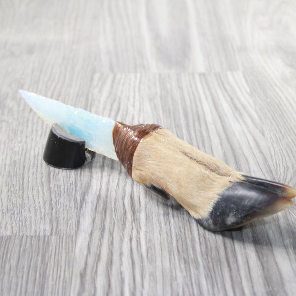 Deer Foot Handle Opalite Blade Ornamental Knife #9259     Mountain Man Knife
