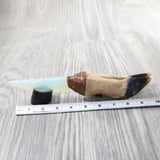 Deer Foot Handle Opalite Blade Ornamental Knife #9259     Mountain Man Knife