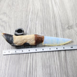 Deer Foot Handle Opalite Blade Ornamental Knife #9259     Mountain Man Knife