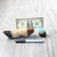 Deer Foot Handle Opalite Blade Ornamental Knife #9259     Mountain Man Knife