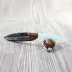 Orthoceras Fossil Handle Opalite Blade Ornamental Knife #0359     Mountain Man Knife