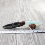 Orthoceras Fossil Handle Opalite Blade Ornamental Knife #0359     Mountain Man Knife