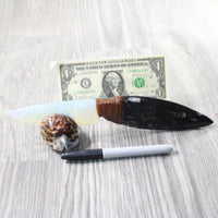 Orthoceras Fossil Handle Opalite Blade Ornamental Knife #0359     Mountain Man Knife