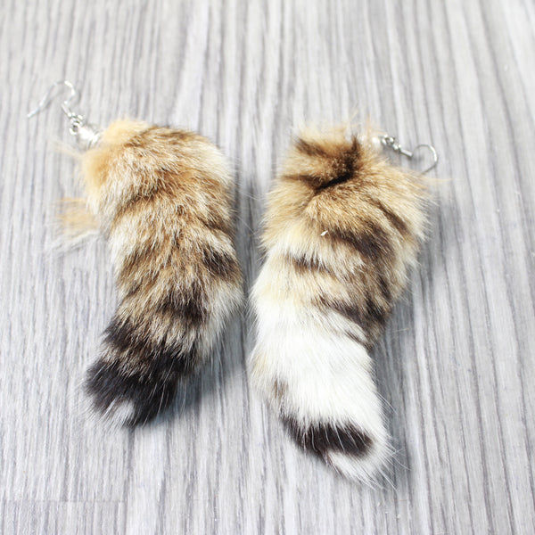 Bobcat Tail Earrings  #6359  Mountain Man Earrings