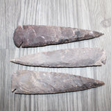 3 Stone Ornamental Spearheads  #567    Agate Jasper Arrowheads