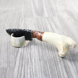 Deer Bone Handle Obsidian Blade Ornamental Knife #7359  Mountain Man Knife