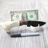 Deer Bone Handle Obsidian Blade Ornamental Knife #7359  Mountain Man Knife