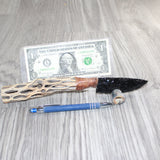 Cholla Cactus Wood Handle Obsidian  Blade Ornamental Knife # 21467