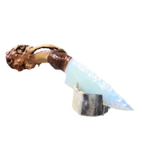 Grapevine Wood Handle Opalite Blade Ornamental Knife #0359     Mountain Man Knife
