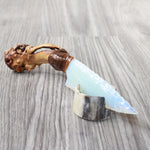 Grapevine Wood Handle Opalite Blade Ornamental Knife #0359     Mountain Man Knife