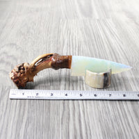 Grapevine Wood Handle Opalite Blade Ornamental Knife #0359     Mountain Man Knife
