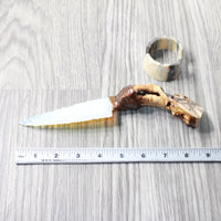 Grapevine Wood Handle Opalite Blade Ornamental Knife #0359     Mountain Man Knife