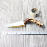 Grapevine Wood Handle Opalite Blade Ornamental Knife #0359     Mountain Man Knife