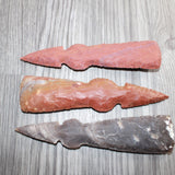 3 Stone Ornamental Tomahawk Heads #467    Agate Jasper Ax Axe Hatchet