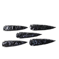 5 Obsidian Ornamental Spearheads  #8359     Arrowhead
