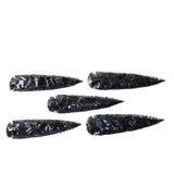 5 Obsidian Ornamental Spearheads  #8359     Arrowhead