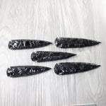5 Obsidian Ornamental Spearheads  #8359     Arrowhead