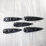 5 Obsidian Ornamental Spearheads  #8359     Arrowhead