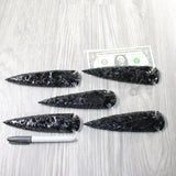 5 Obsidian Ornamental Spearheads  #8359     Arrowhead