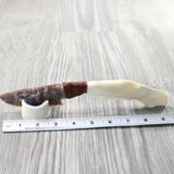 Deer Jaw Handle Stone Blade Ornamental Knife #0359    Mountain Man Knife