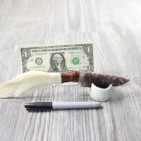 Deer Jaw Handle Stone Blade Ornamental Knife #0359    Mountain Man Knife