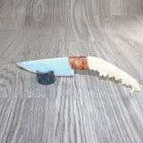 Coyote Jaw Handle Opalite Blade Ornamental Knife # 28667