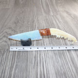 Coyote Jaw Handle Opalite Blade Ornamental Knife # 28667