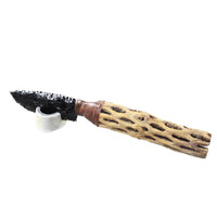 Cholla Cactus Wood Handle Obsidian Blade Ornamental Knife #8459  Mountain Man Knife