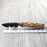 Cholla Cactus Wood Handle Obsidian Blade Ornamental Knife #8459  Mountain Man Knife