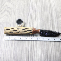 Cholla Cactus Wood Handle Obsidian Blade Ornamental Knife #8459  Mountain Man Knife