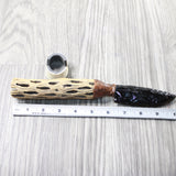 Cholla Cactus Wood Handle Obsidian Blade Ornamental Knife #8459  Mountain Man Knife