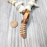 Rattlesnake Rattle Plus Antler Beads Necklace  #4459    Mountain Man Necklace