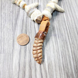 Rattlesnake Rattle Plus Antler Beads Necklace  #4459    Mountain Man Necklace