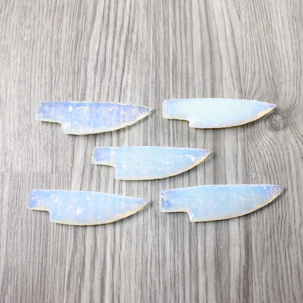 5 Small Opalite Ornamental Knife Blades  #7459    Mountain Man Knife
