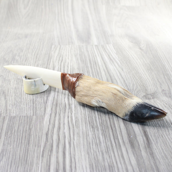 Deer Foot Handle Bone Blade Ornamental Knife #1559    Mountain Man Knife
