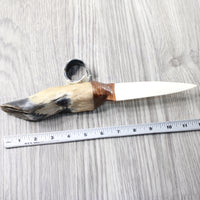Deer Foot Handle Bone Blade Ornamental Knife #1559    Mountain Man Knife