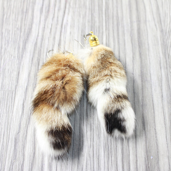 Bobcat Tail Earrings  #6559  Mountain Man Earrings